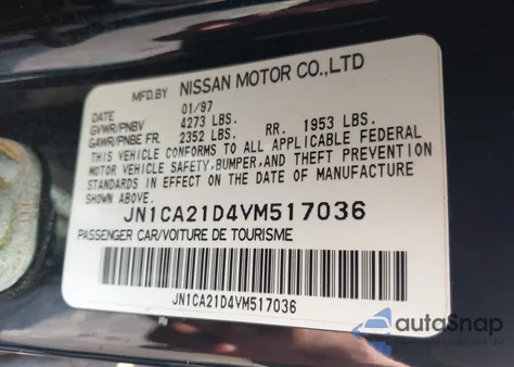 1997 Nissan Maxima Gle/Gxe/Se z USA, uszkodzony, nr VIN JN1CA21D4VM517036